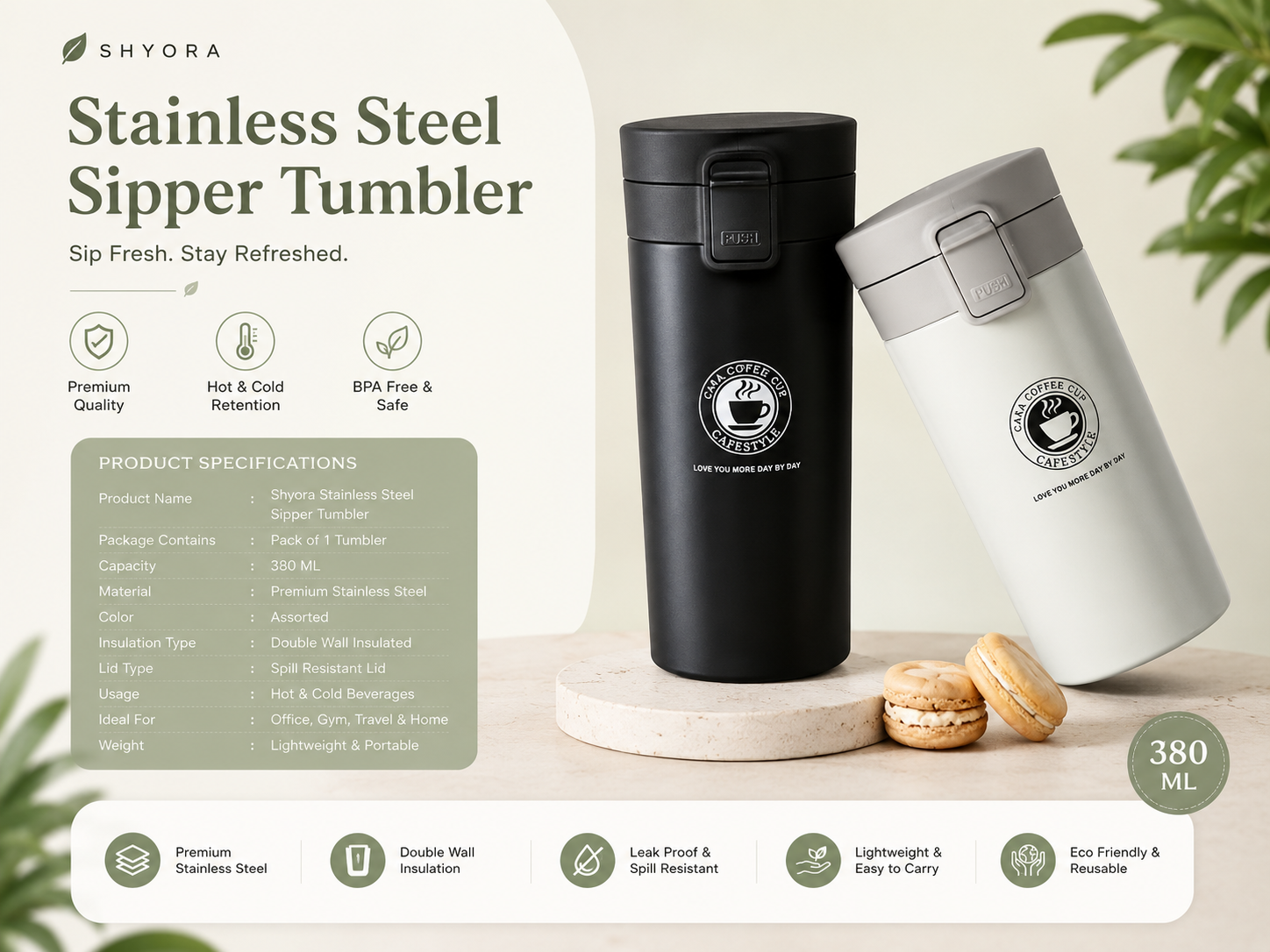 SHYORA Steel Tumbler