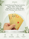 Gold Diamond Playing Cards for Magic, Poker, Teen Patti, Night Out Fun, Dollar Design Poker Playing Cards (Pack of 1)