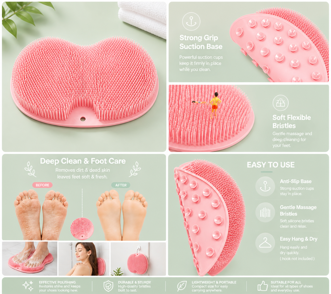Silicone Multiuse Scrubber For Bath, Foot