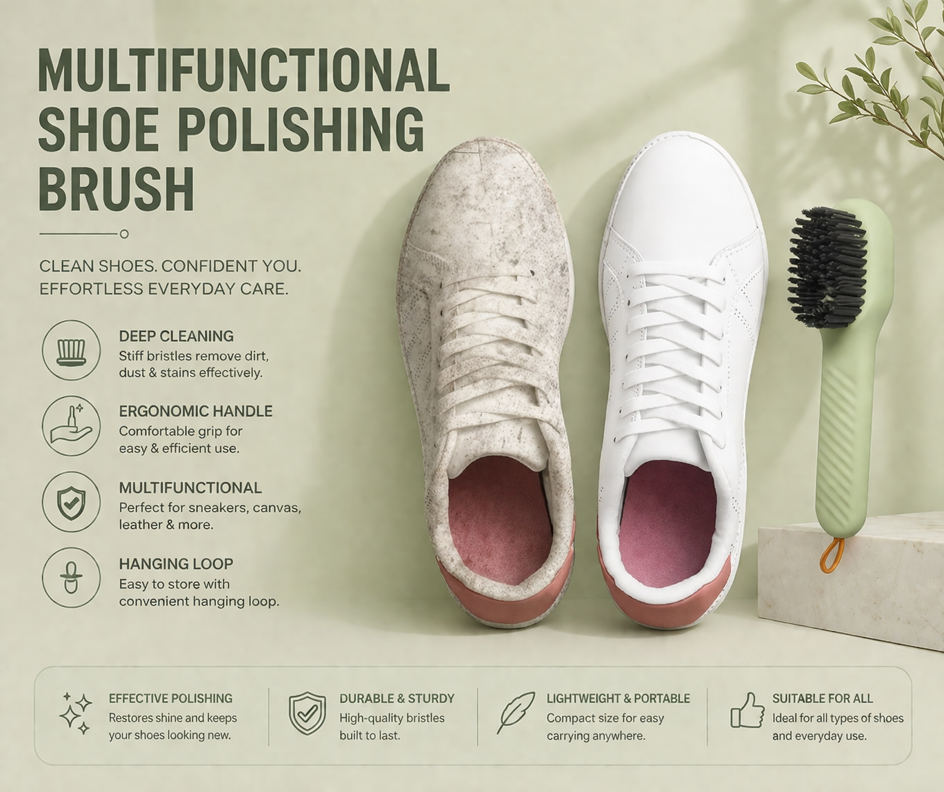 Multifunctional Shoe Polishing Brush