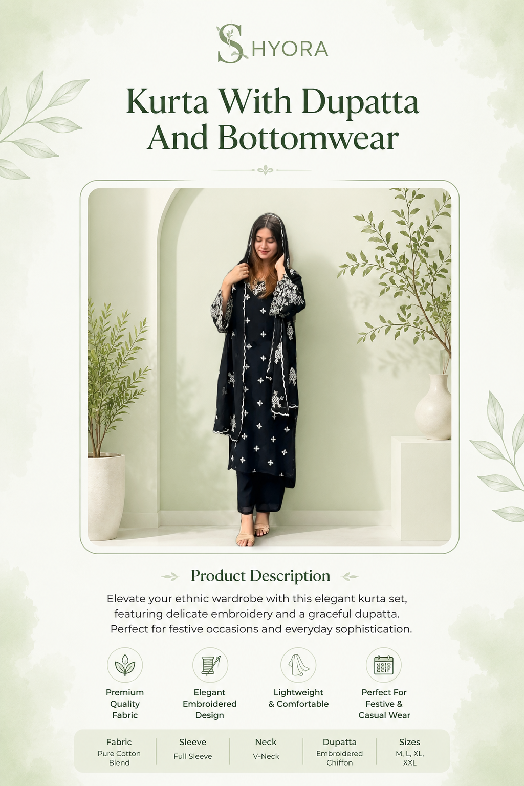 Kurta With Dupatta And Bottomwear