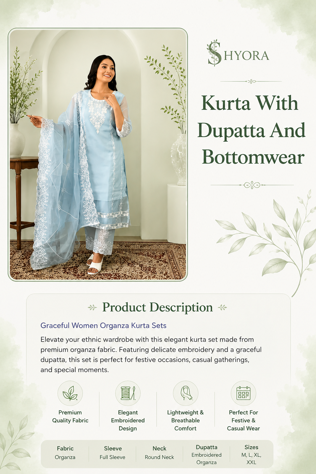 Kurta With Dupatta And Bottomwear