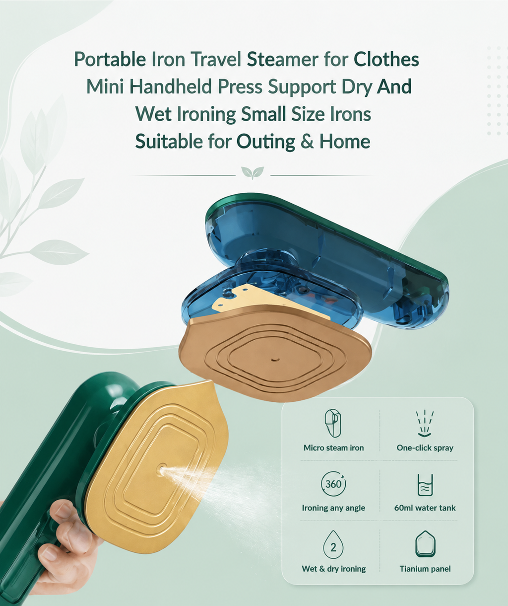 Iron-Travel Steamer Iron for Clothes , Portable Handheld Iron