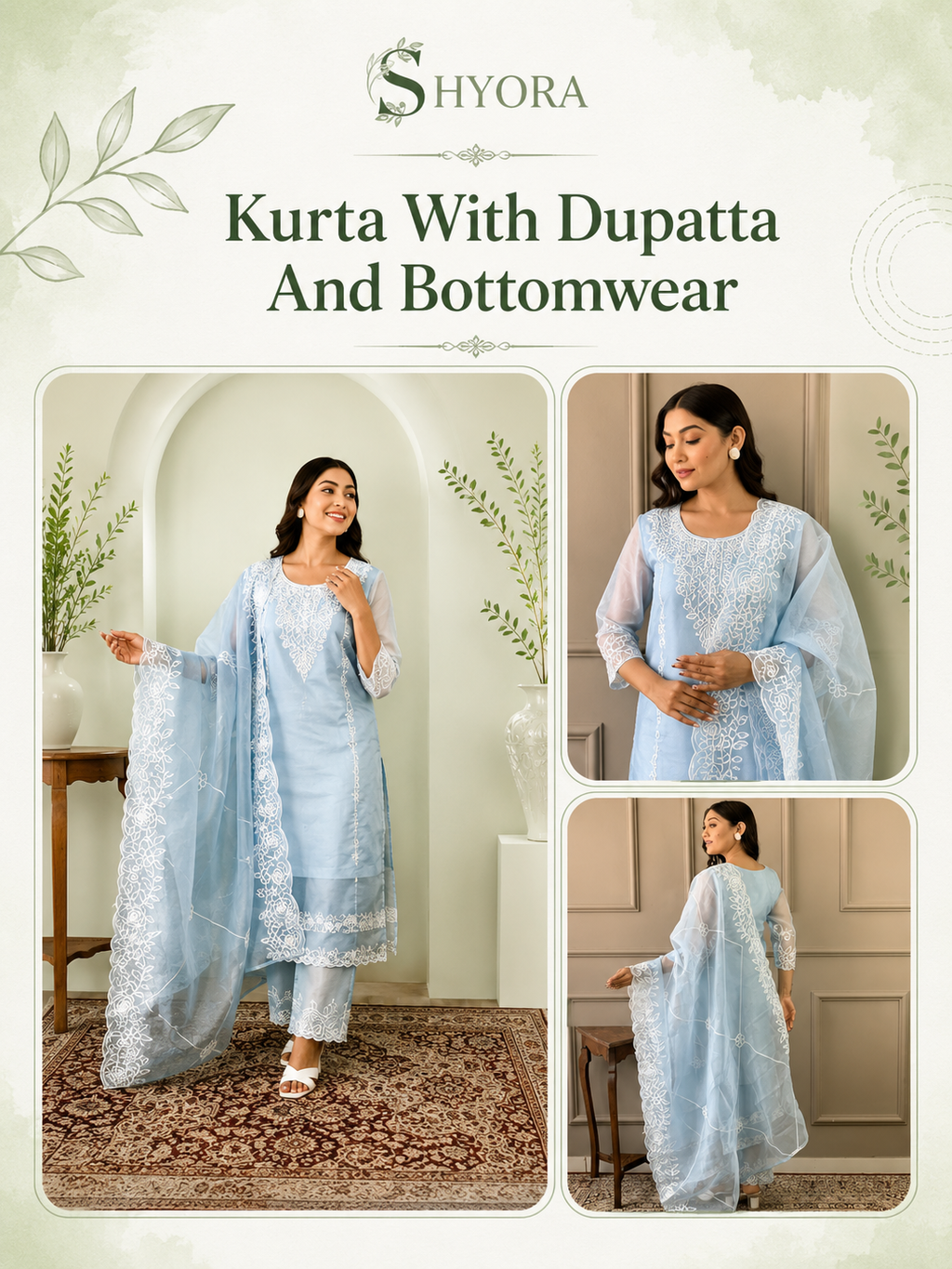 Kurta With Dupatta And Bottomwear