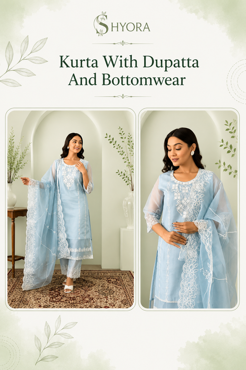 Kurta With Dupatta And Bottomwear
